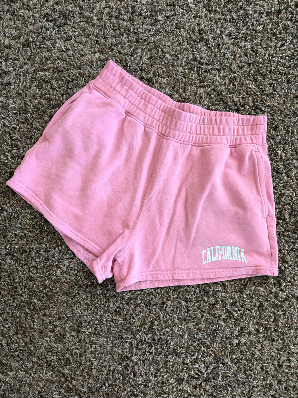 Hollister Pink 'California' Fleece Sweat Shorts Athletic, Size Small, High Waist